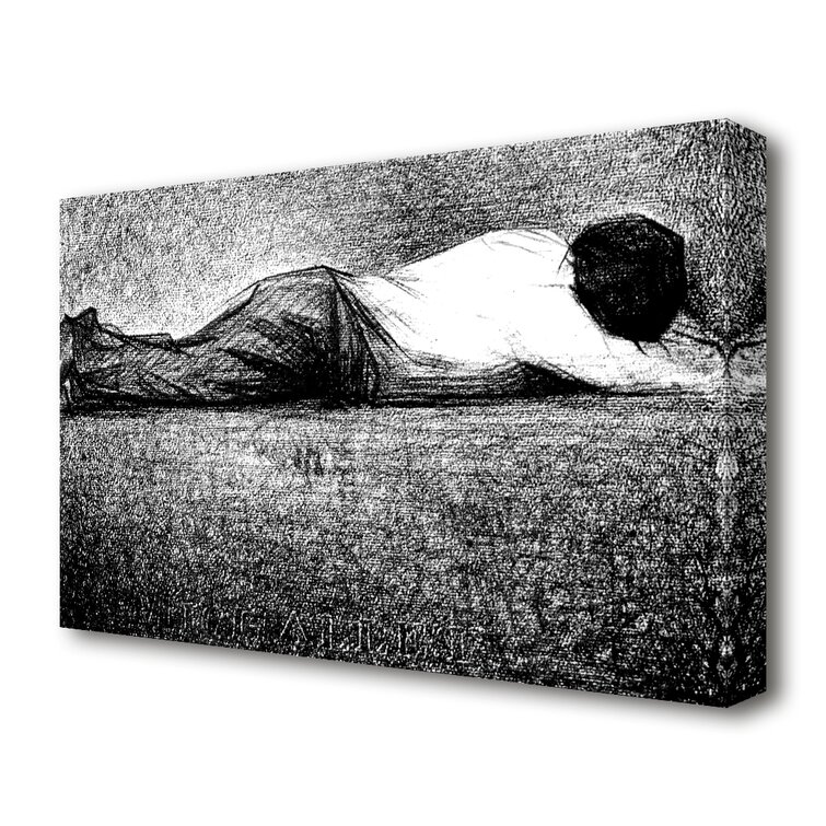 Man Sleeping by Georges Seurat Wrapped Canvas Painting